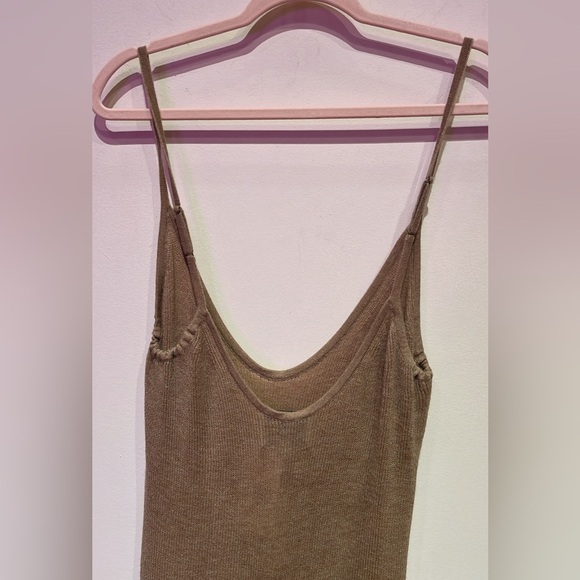 NWT JCREW Spring Street featherweight tan cashmere slip dress size L - Picture 5 of 7
